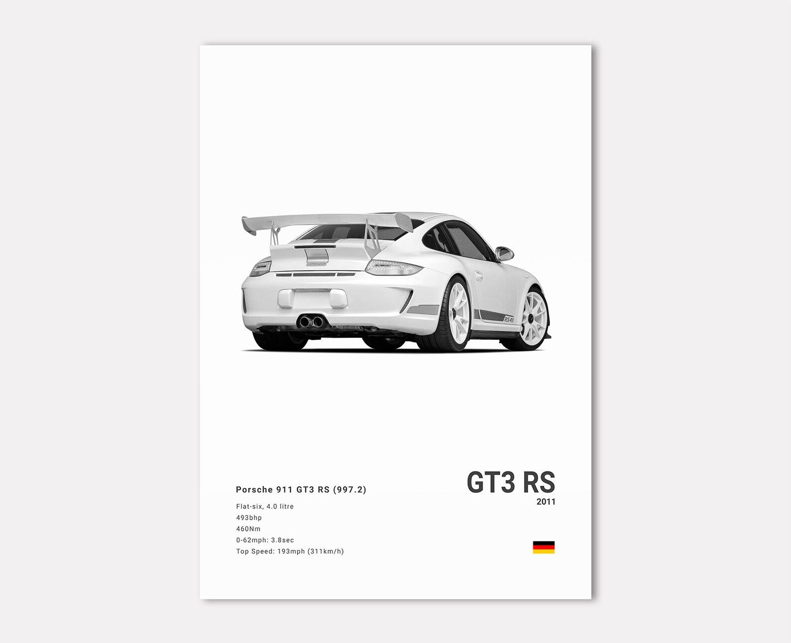 Porsche 911 GT3 RS (997.2) Rear Side Angle