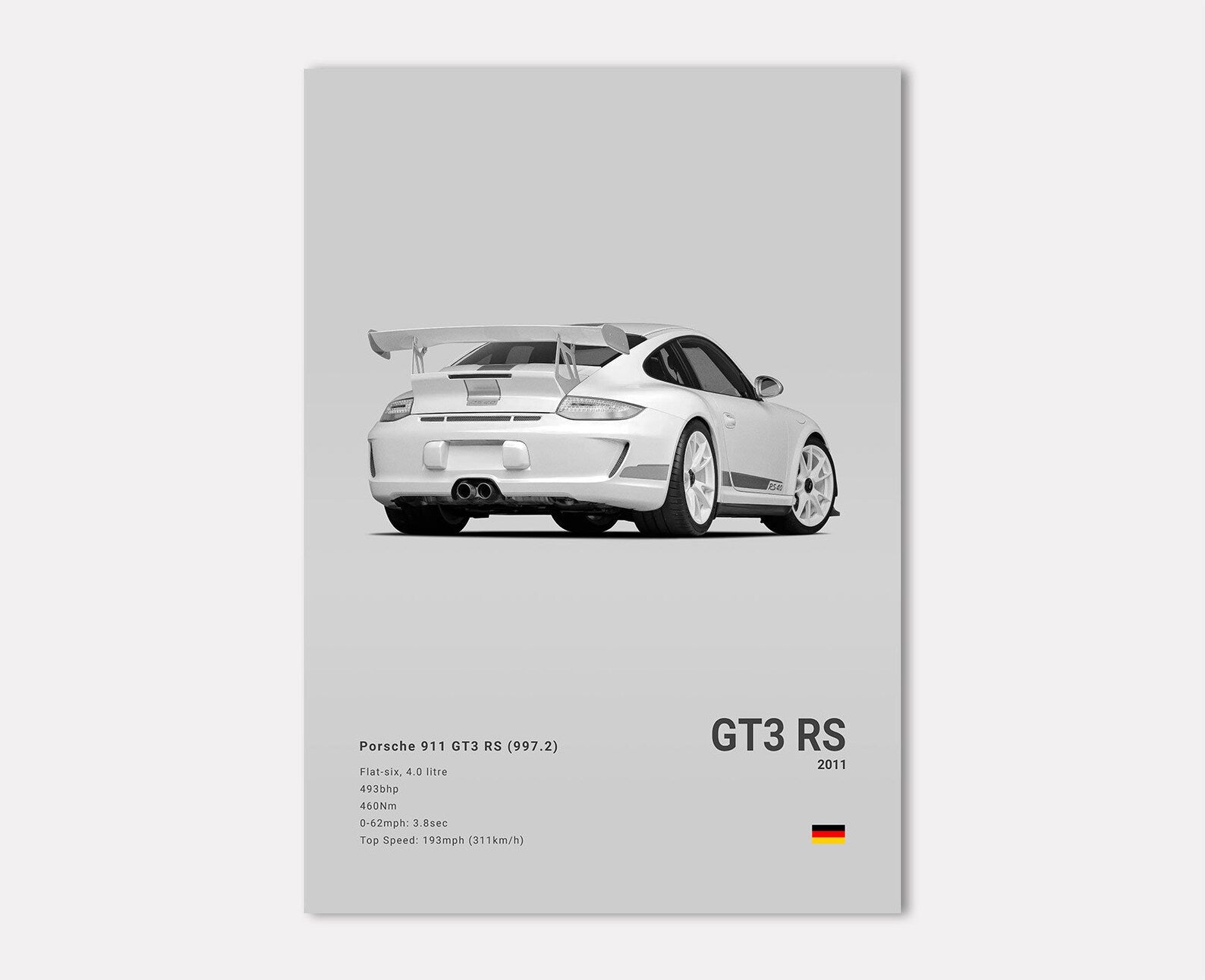 Porsche 911 GT3 RS (997.2) Rear Side Angle